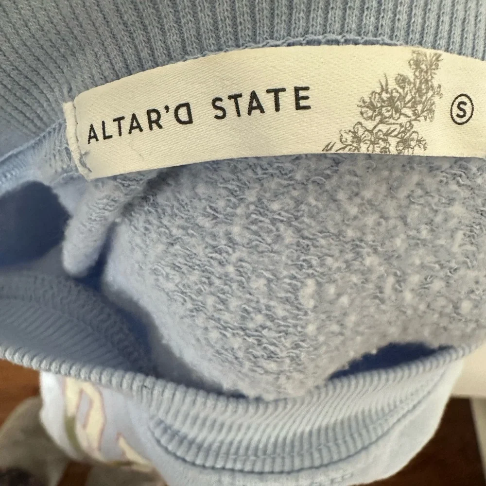 Altar'd State Light Blue Charleston Strawberry Crewneck Sweatshirt - Picture 2 of 7
